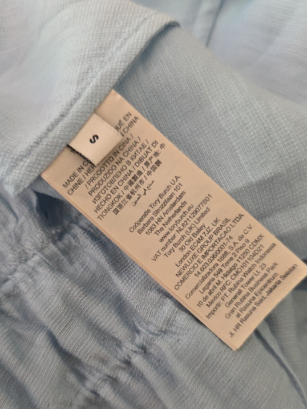 Tory Burch Light Blue Smocked Tie-Shoulder Midi Dress - Picture 6 of 10